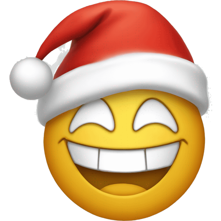 Laughing face with Santa hat emoji