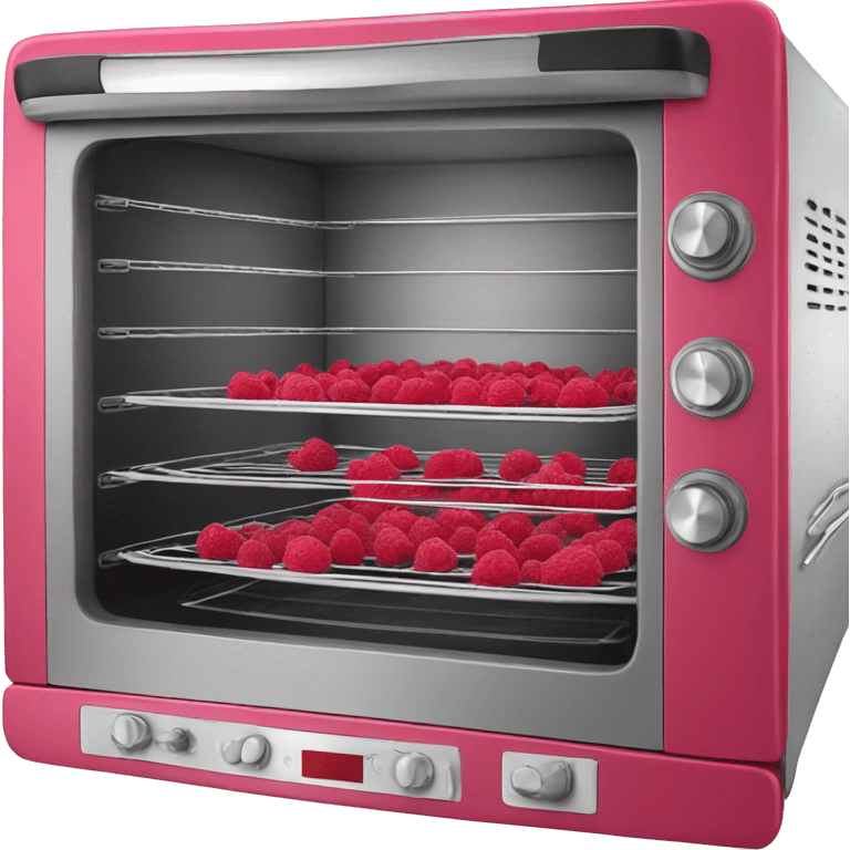 Realistic raspberry color oven isolated. emoji