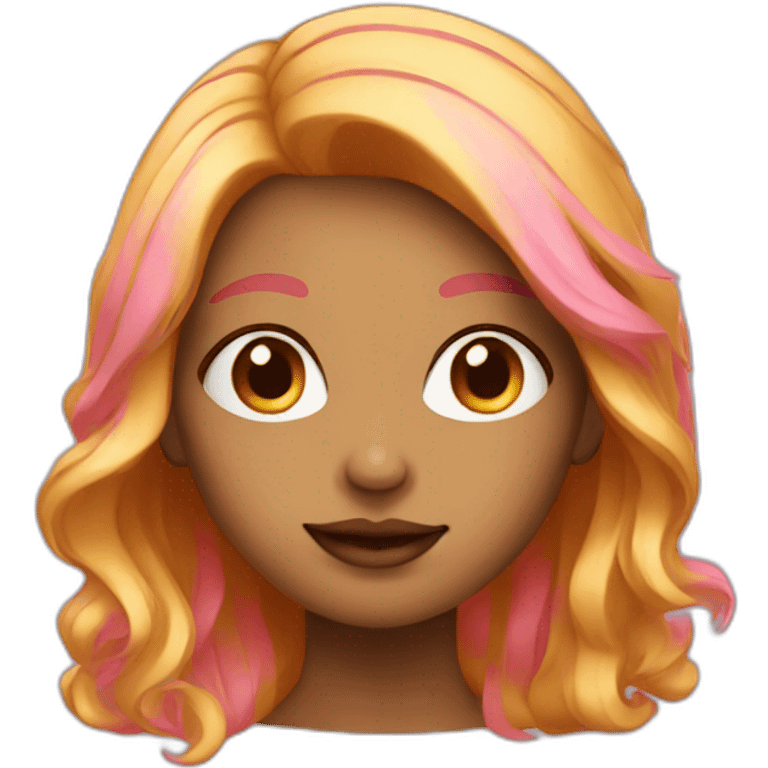 girl with golden and pink hair emoji