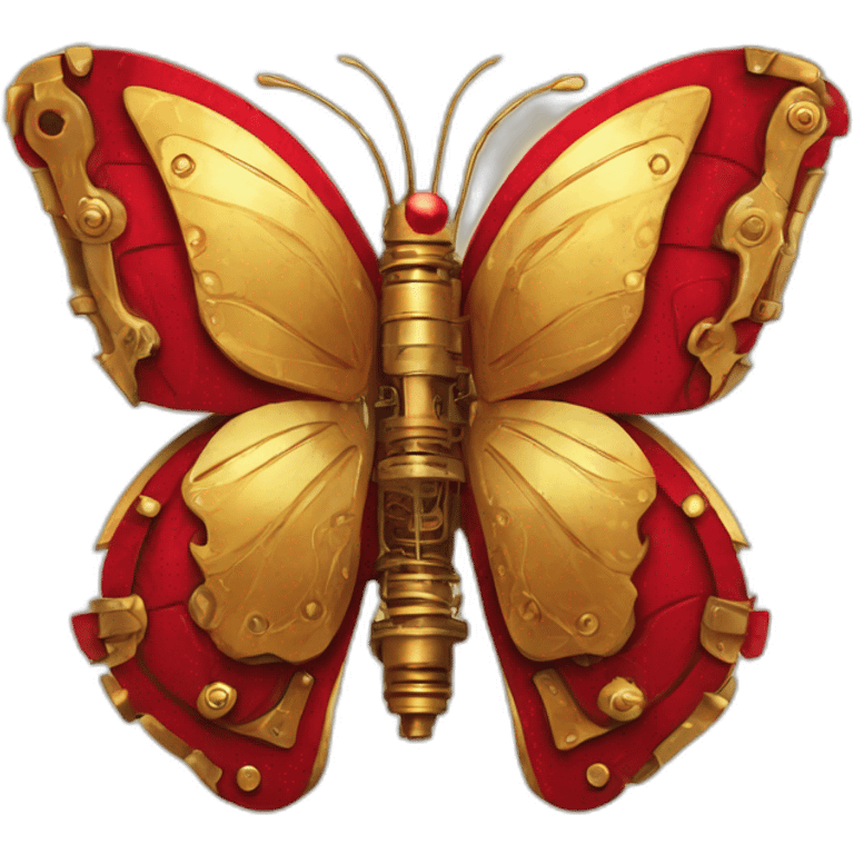 red and gold steampunk butterfly emoji