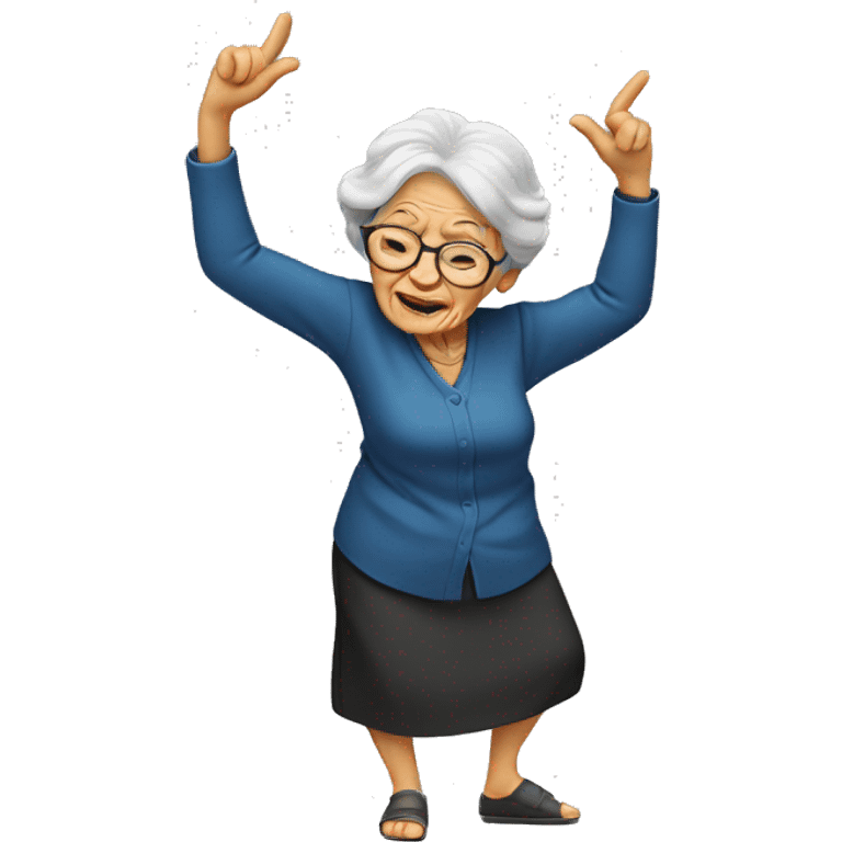 dabbing old woman emoji