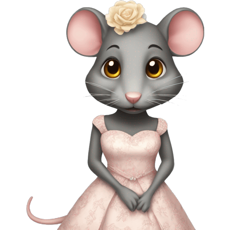 rat with beautiful dress emoji