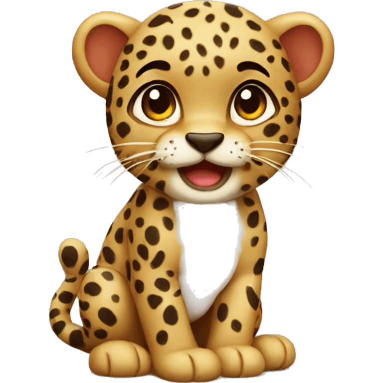 A cute leopard rawring emoji