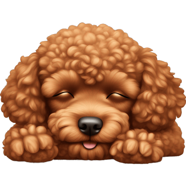 Red toy poodle sleeping emoji