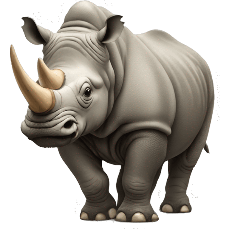 Rhinoceros with wooly mammoth fur emoji