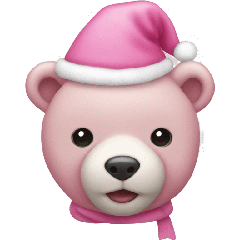 Pink Christmas teddy bear emoji