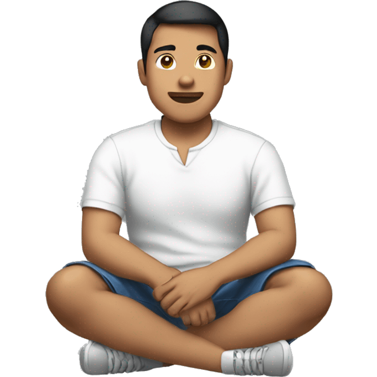 Filipino in white shirt sitting down emoji