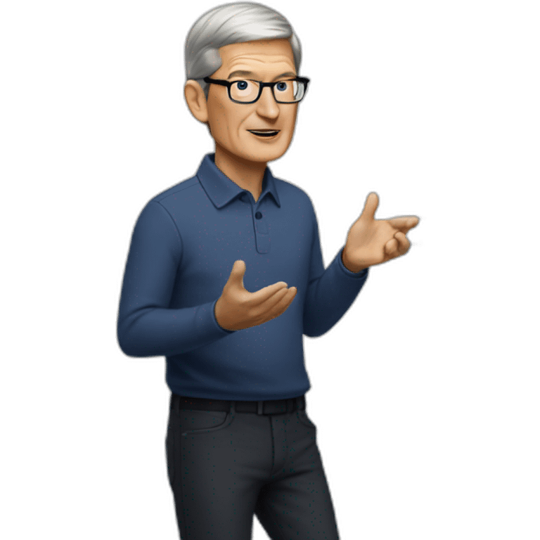 Tim Cook making presentation emoji