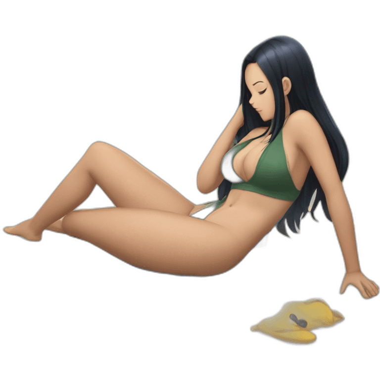 nico robin full body pawg small swimsuit lying face down emoji