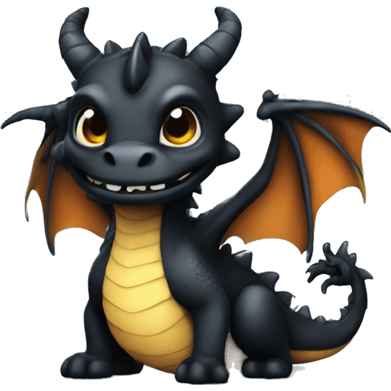 cute dragon in black as furia nocturna  emoji