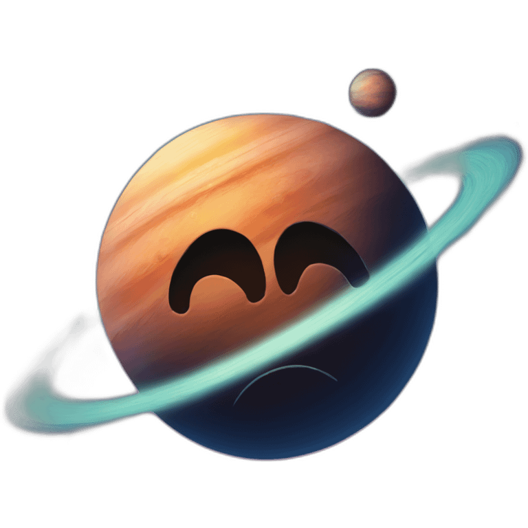 Planet heart in the space  emoji