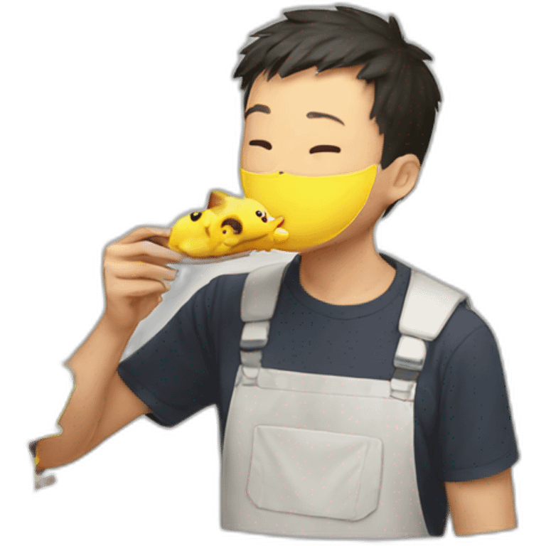 tanaka eats pikachu emoji