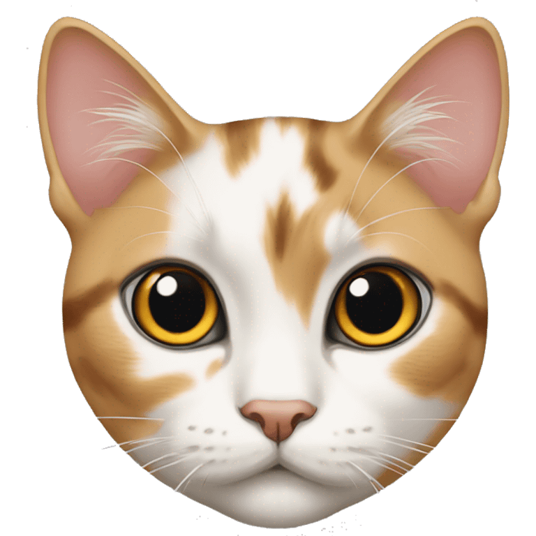 Diluted calico cat with face marking emoji