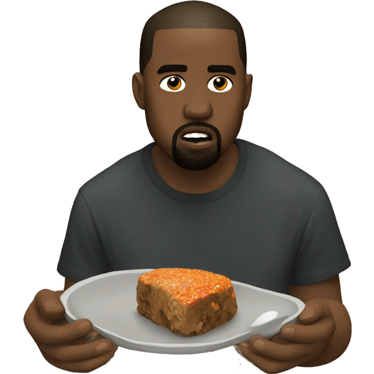 Kanye west eating a rock emoji