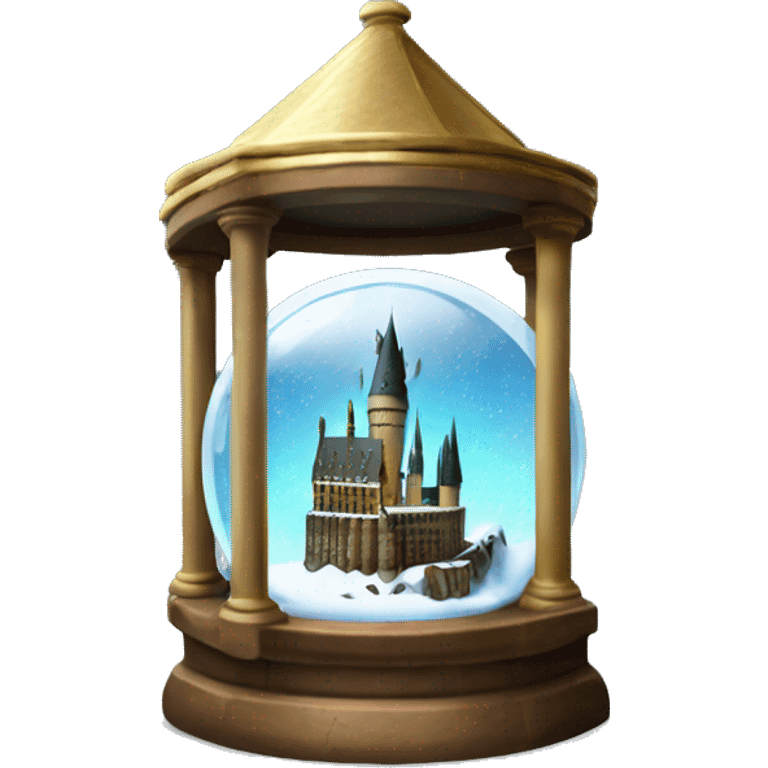 hogwarts , snow globe, 4k, no background emoji