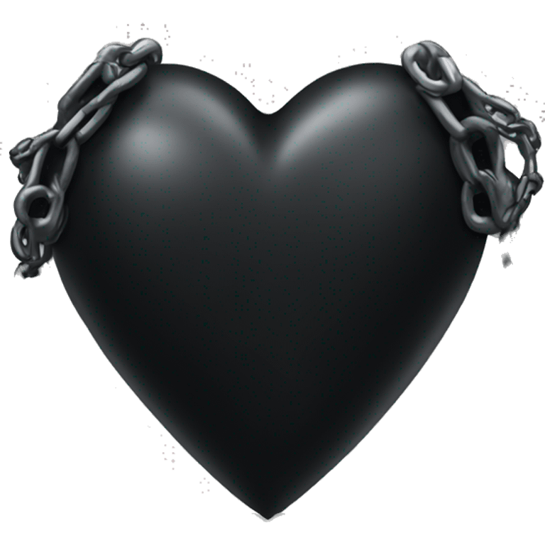 Black heart with chains  emoji