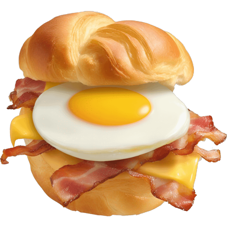 Bacon, egg, and cheese on a croissant emoji