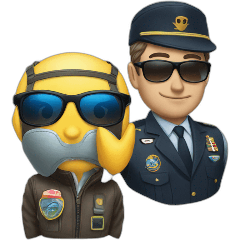 pilot+robin's aicraft+sun glasses emoji