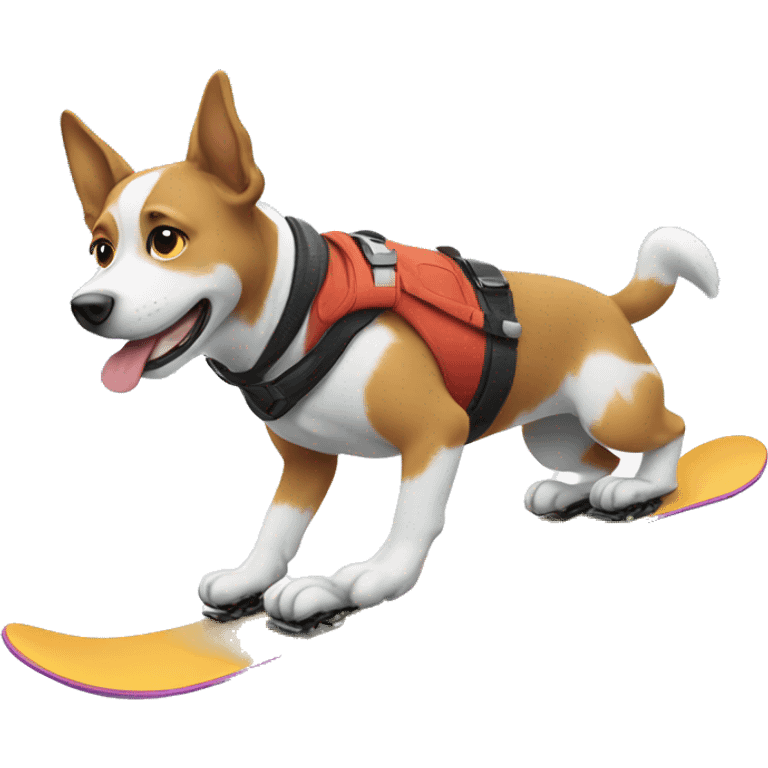 Dog snowboarding  emoji