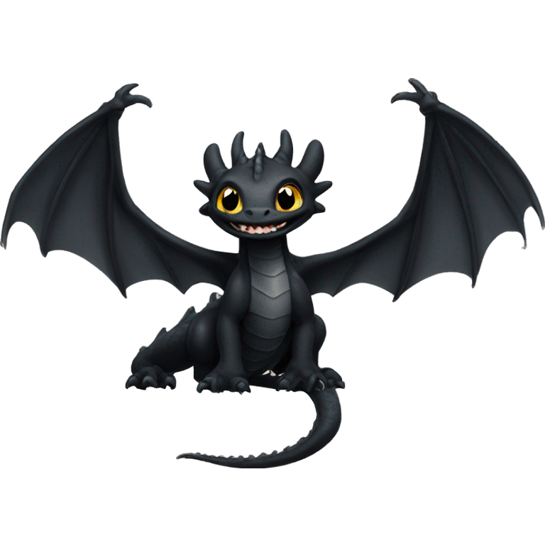 black dragon that looks like toothless emoji