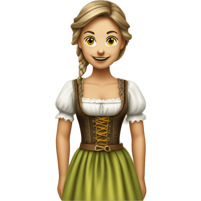 Realistic traditional oktoberfest drindl dress only. emoji