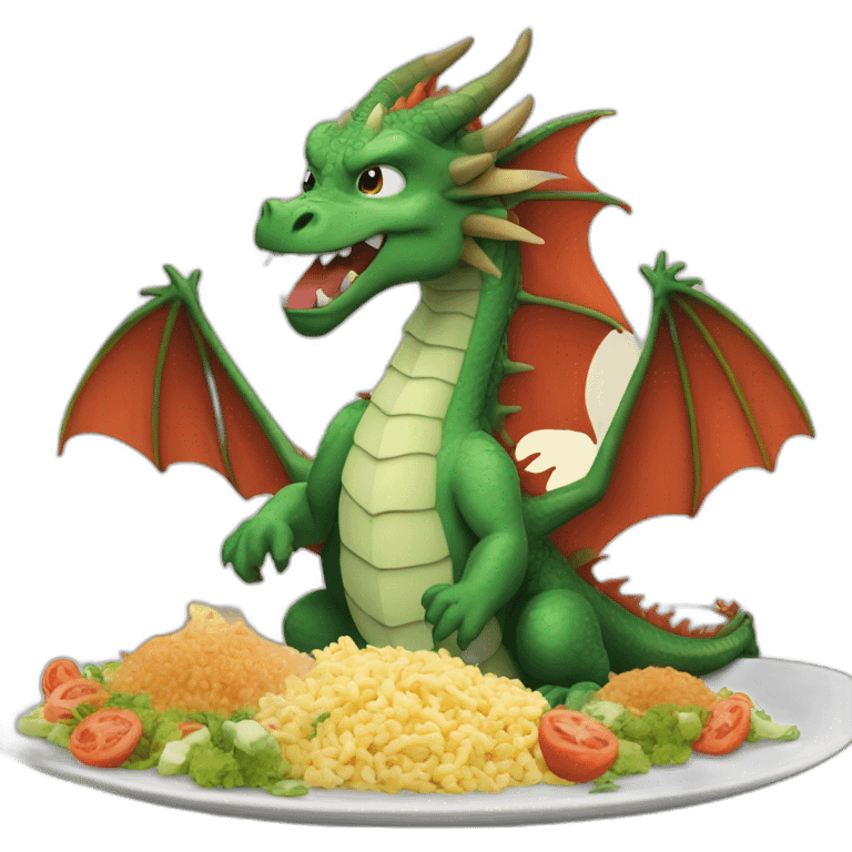 Un dragon qui mange macron emoji