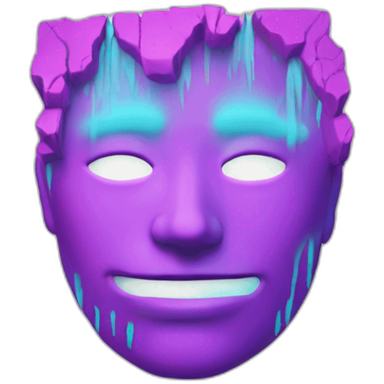 Vaporwave scarred face emoji