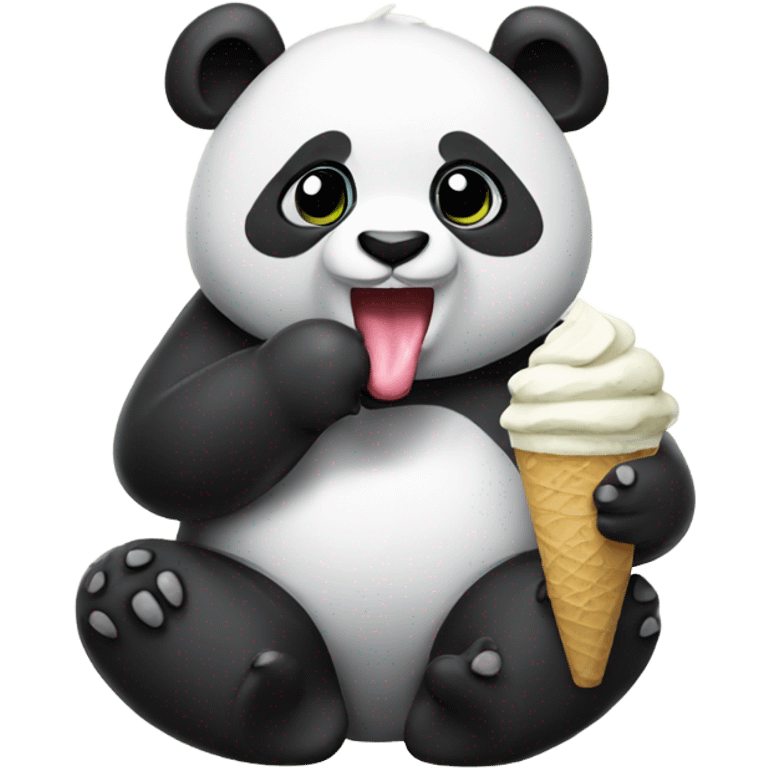 Panda eating ice cream emoji