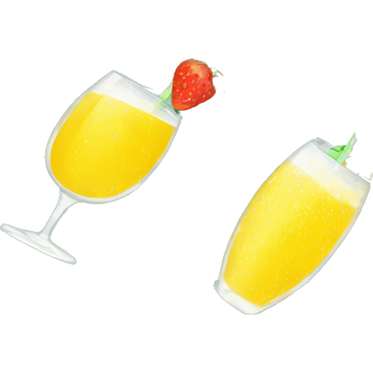 Mimosa with strawberry on rim emoji