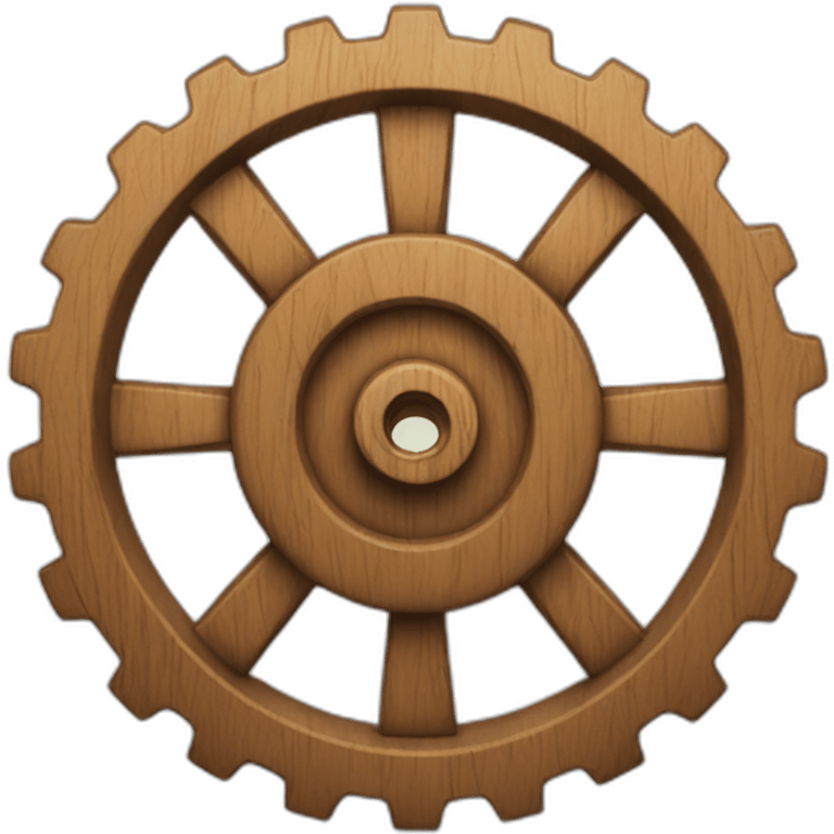 Wooden cogwheel emoji