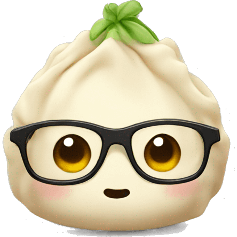 cute dumpling with glasses emoji