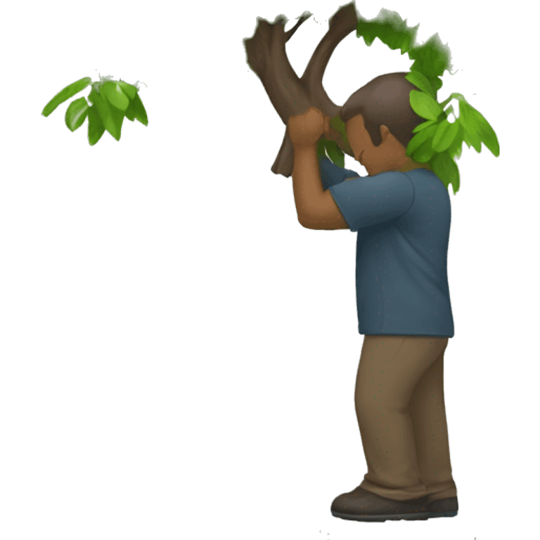 person bowing to a bonzi tree emoji