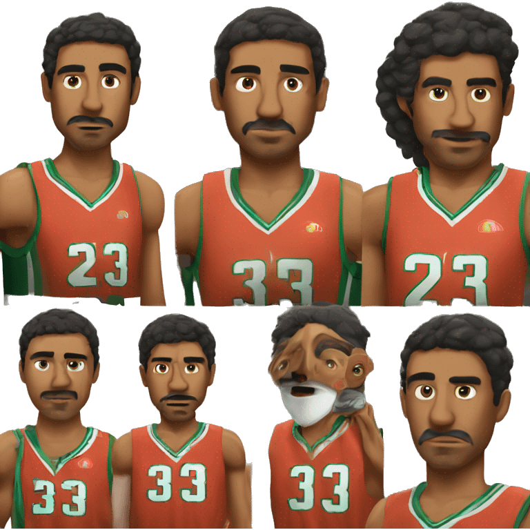 mexican basketball player with #33 jersey with no facial hair emoji