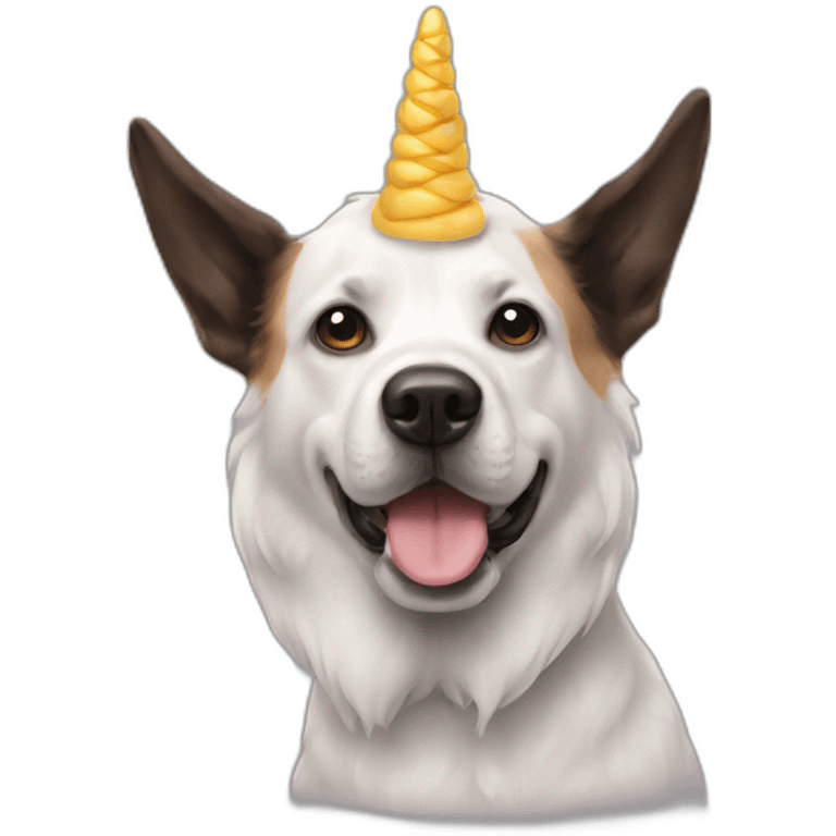 Chien avec corne de licorne emoji