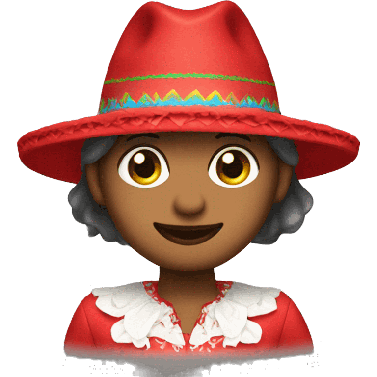 delfín con un sombrero y vestido con un traje rojo emoji