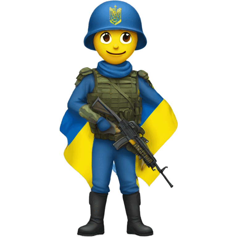 Soldat with flag Ukraine emoji