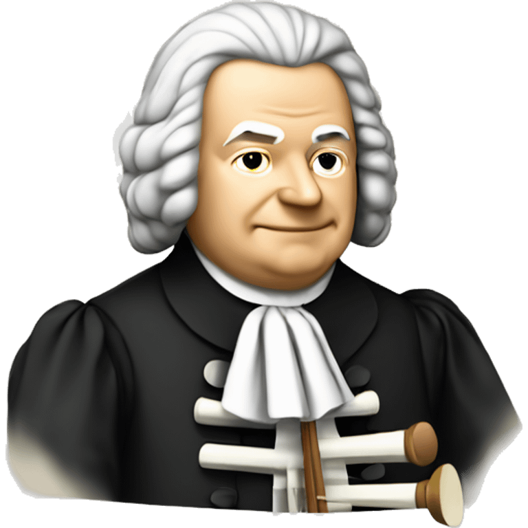 Johann sebastian bach holding blockflöte emoji