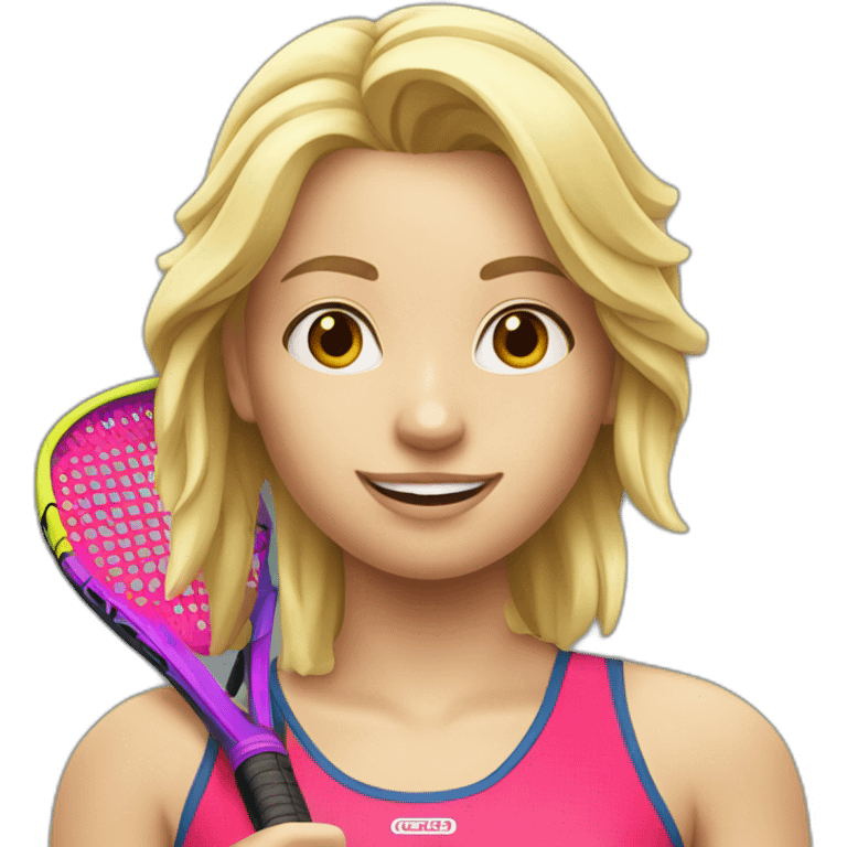 Blonde girl with Padel racket emoji