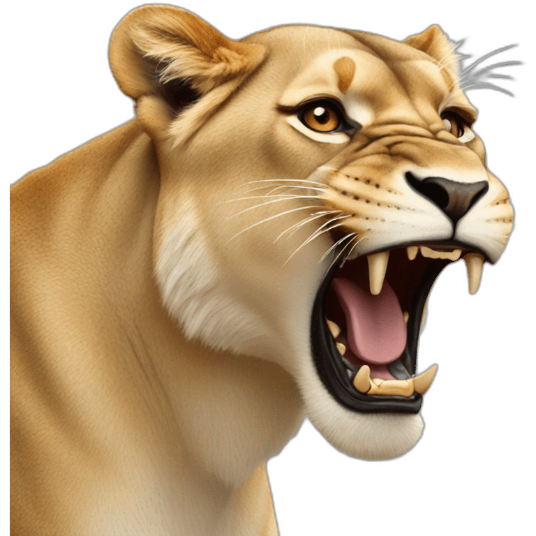 Lioness roaring emoji