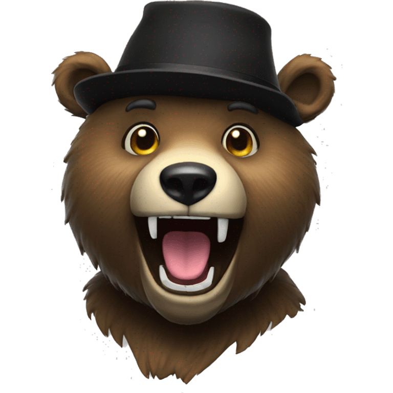 The bear animatronic with hat black emoji