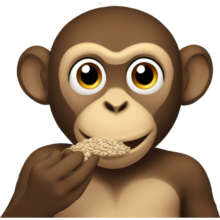 Monkey eating sunflower seeds emoji