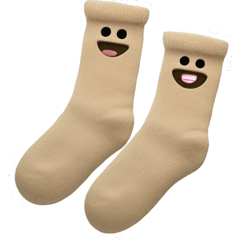 Two beige home socks emoji