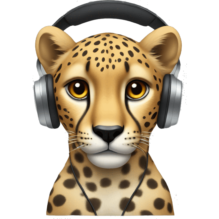 cheetah but with headphones emoji