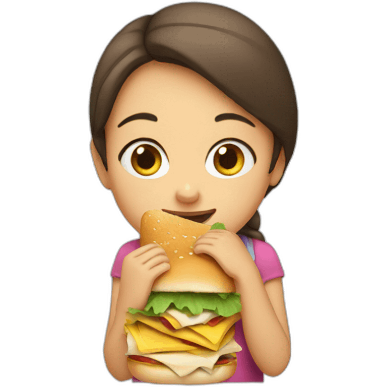 A girl eating a sandwich  emoji