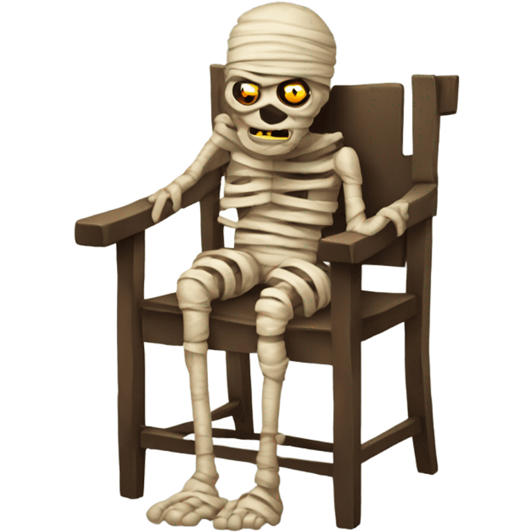 A decrepit old dried up mummy propped up on a chair  emoji