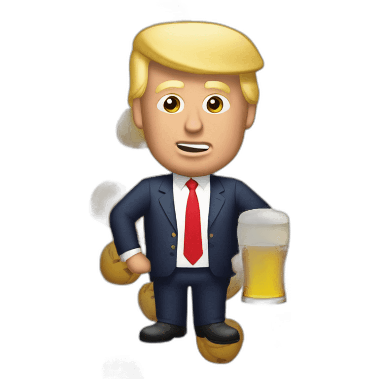 Trump qui boit une biere emoji