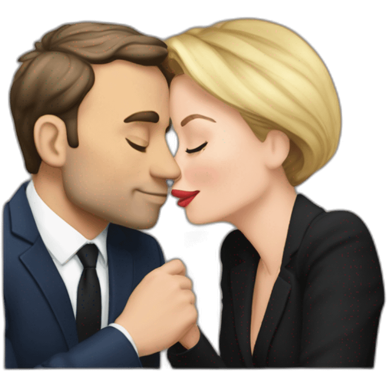 Macron kissing Elisabeth borne emoji