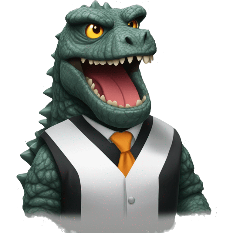 Godzilla dressed as a judge emoji