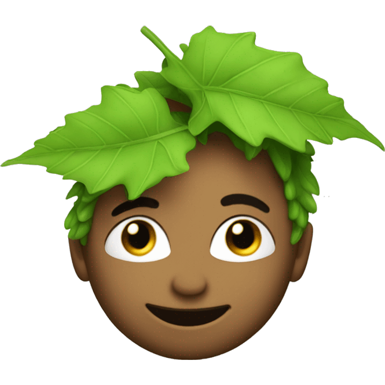 Asexual leaf-haired human emoji winking playfully emoji