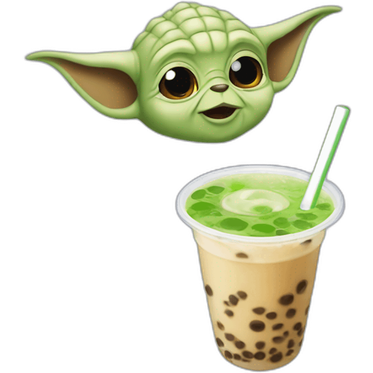 Yoda qui bois un Bubble Tea emoji